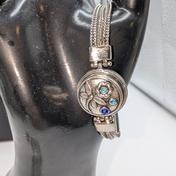 Ginger Snaps Silver Tone Chain Toggle Clasp Bracelet W/ Four Snaps - Picture 3 of 8